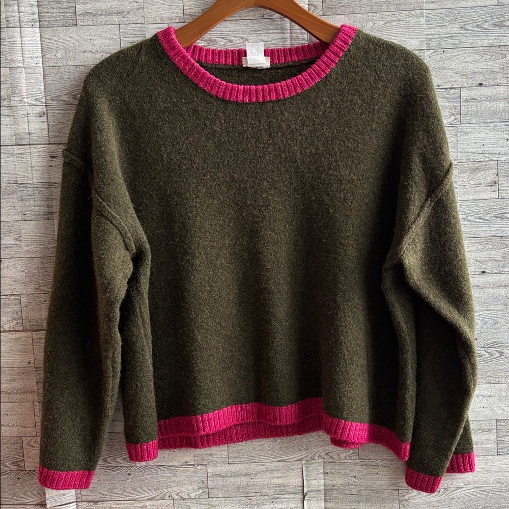 NATURAL LIFE Wool Sweater green women's‎ large cabincore hiking granola office